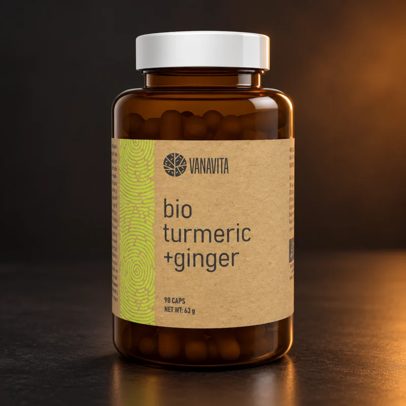 VanaVita BIO Κουρκουμάς + Τζίντζερ, 90 κάψουλες